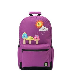 A.LAB Rain Shine Purple Backpack Embroidery Mushroom Applique Sun Cloud Bag